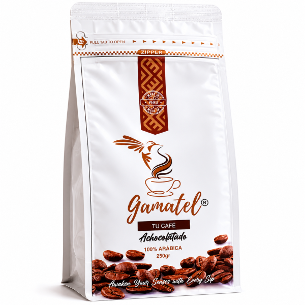 Bolsa de Café Gamatel Achocolatado 250 g, café peruano de Villa Rica con notas de chocolate