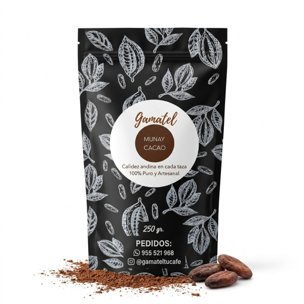 Pasta de cacao 100% pura Gamatel 80g, masa de cacao de Pangoa, Satipo (VRAEM, Junín)