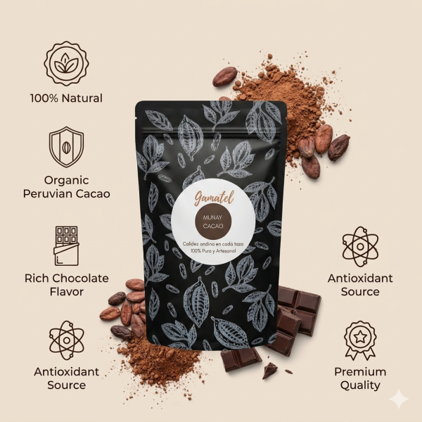 Pasta de Cacao Gamatel — 100% Masa de Cacao, de Pangoa, Satipo · VRAEM (80g)