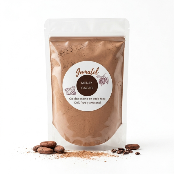 Cacao en polvo orgánico Gamatel 100g, 100% puro del VRAEM peruano
