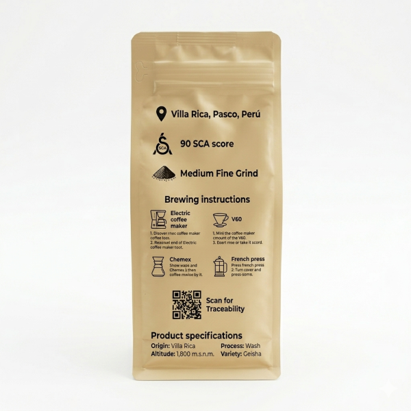 Café Gamatel Premium Geisha — Villa Rica, Lote Especial SCA 90 (250 g)